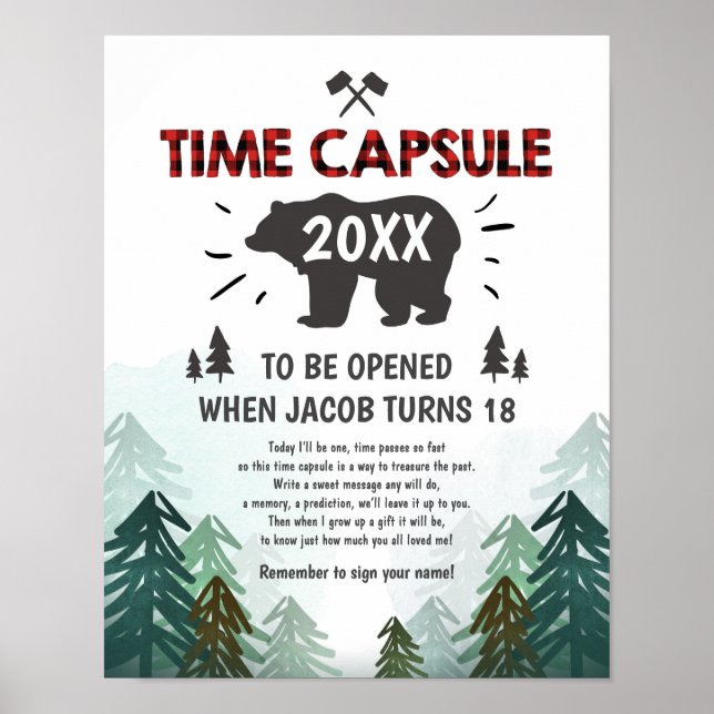 Time Capsule Lumberjack Träd Vild en Poster (Framsidan)