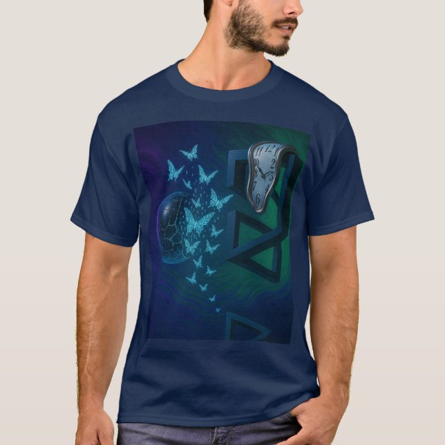 Time Escape – Surreal Art T-Shirt (Framsida)