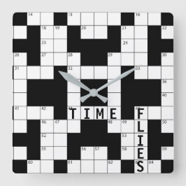 Time Flies Crossword Puzzle Fyrkantig Klocka