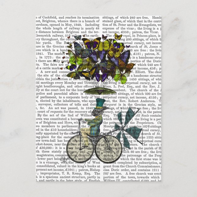 Time Flies Rabbit Vykort (Framsida)