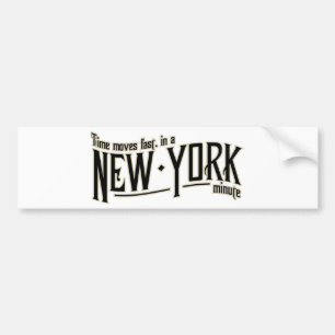 Time flyttningar fastar i minimala New York Bildekal