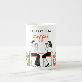 Time for Coffee Cute Couple Illustratio Mug, 15 oz Benporslin Mugg