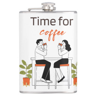 Time for Coffee Cute Couple Illustratio Mug, 15 oz Fickplunta