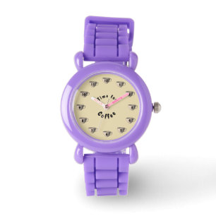 Time för kaffeglitterklocka armbandsur