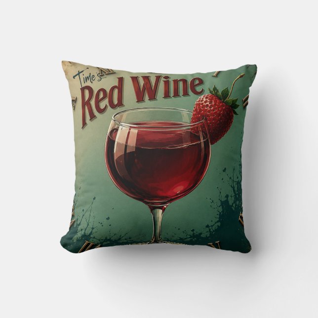 Time for Red Wine  Rustic Vineyard Kudde (Framsida)