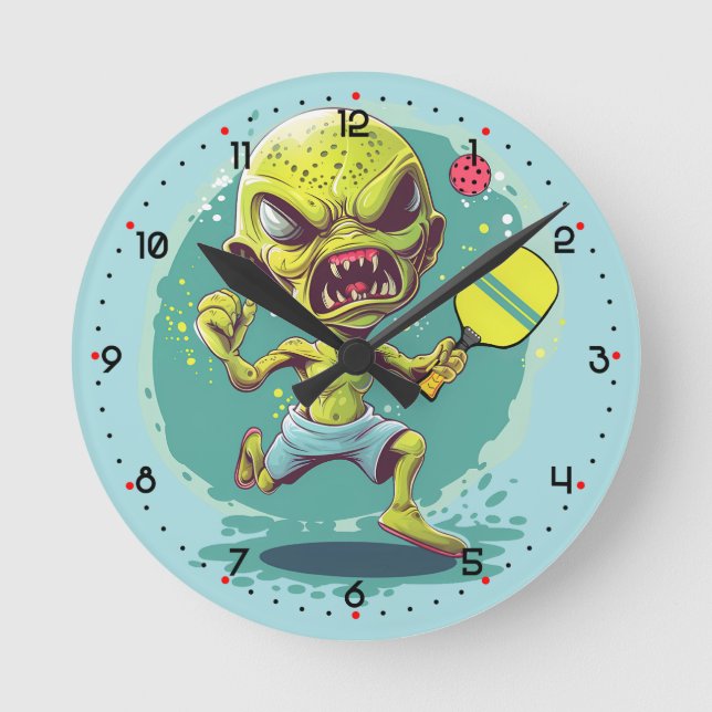 Time for Space Rage Rally Pickleball  Rund Klocka (Framsida)