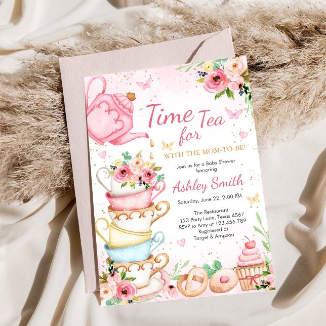 Time for Tea Birthday Party Invitation Inbjudningar (Skapare uppladdad)