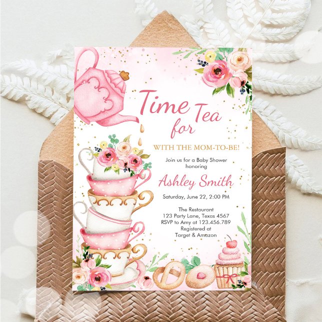 Time for Tea Birthday Party Invitation Inbjudningar (Skapare uppladdad)