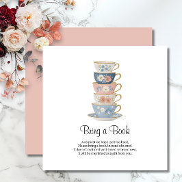 Time for Tea Floral Bridal Shower Enclosure Card Tilläggskort