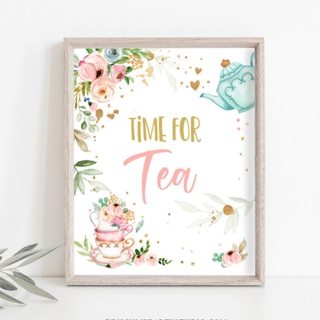 Time for Tea Party Baby is Brewing Baby Shower Poster (Skapare uppladdad)