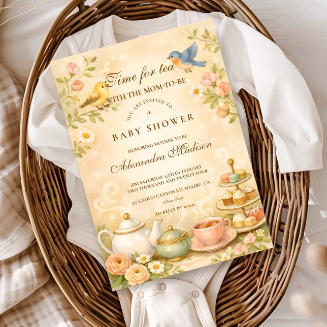 Time for Tea With the Mom-to-Be Baby Shower Inbjudningar (Skapare uppladdad)