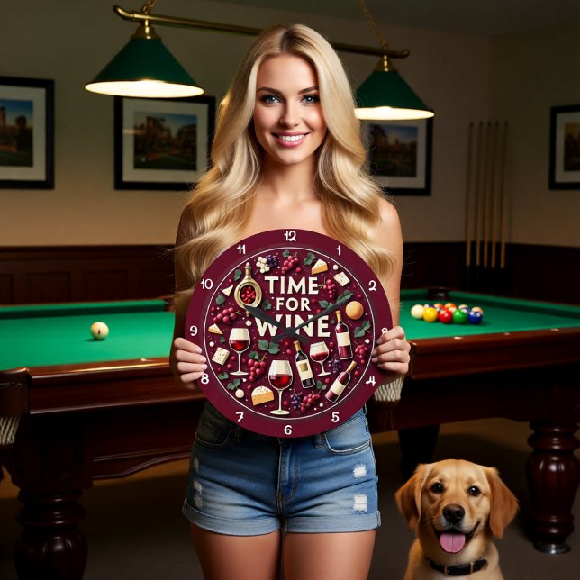 Time For Wine Fun Party Stor Klocka (Skapare uppladdad)