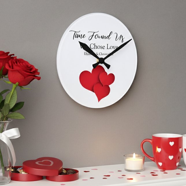 Time Found Us We Chose Love Valentine Quote Rund Klocka (Skapare uppladdad)