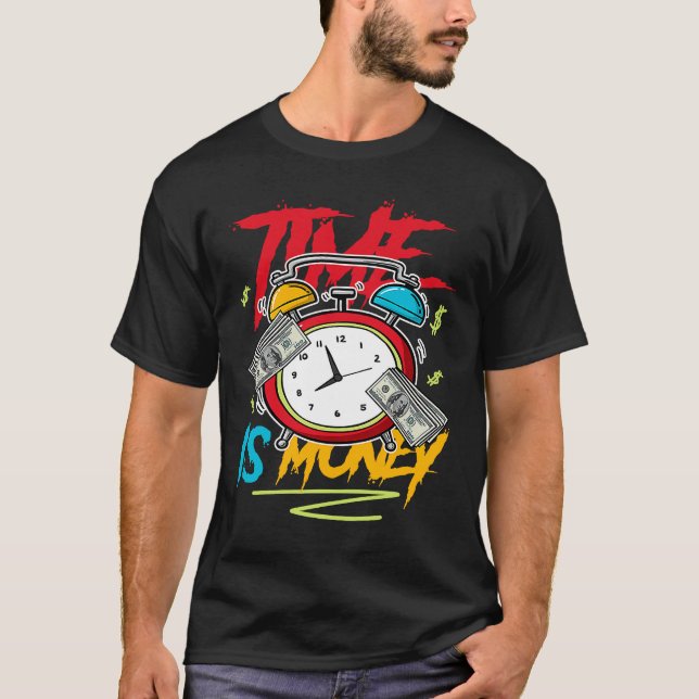 Time Is Money Drip Fruity Pebbles Dunk Low T Shirt (Framsida)