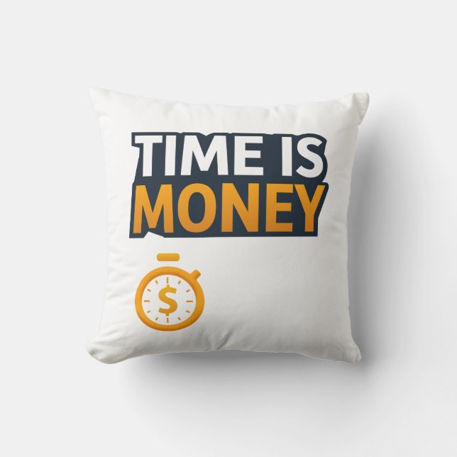 Time Is Money – Hustle Mindset T-Shirt | Entrepren Kudde (Framsida)