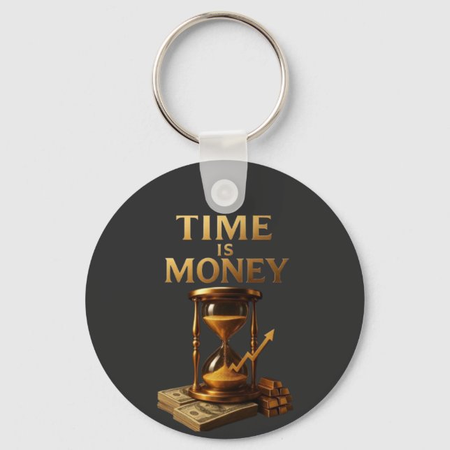 Time Is Money | Powerful Motivational Design Nyckelring (Framsida)
