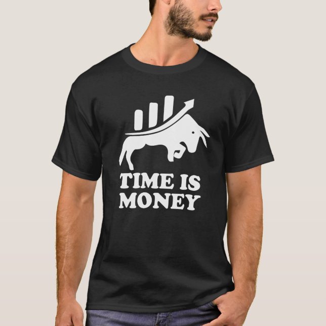 Time Is Money Tröja - MANS T TRÖJA Bitcoin  (Framsida)