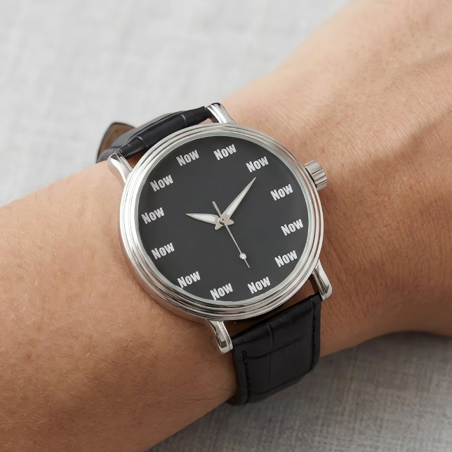 Time is Now Mindfulness Yoga Meditation Armbandsur (The time is now. A helpful nudge toward mindfulness, meditation, and being in the moment.)