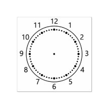 Time Learning Clock Rubber Frimärke