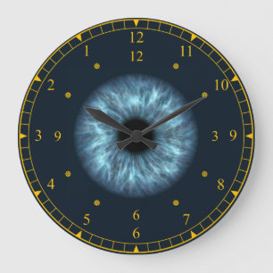 Time Maskin ~ Blue Eyeball Black Hål ~   Stor Klocka