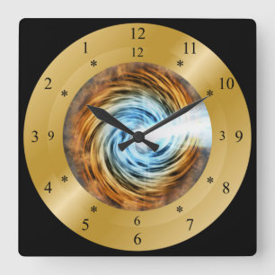 Time Maskin Clock ~ Blazar Galaxy ~ Vortex ~ Fyrkantig Klocka