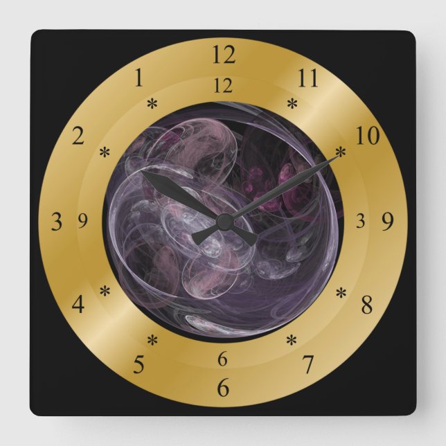Time Maskin Clock ~ Chaos Galaxy 02 ~ Time Warp ~ Fyrkantig Klocka (Framsida)