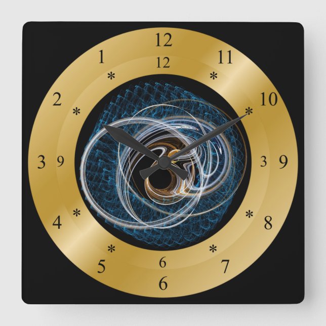 Time Maskin Clock ~ Chaos Galaxy ~ Black Hål ~ I Fyrkantig Klocka (Framsida)