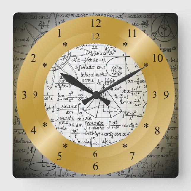 Time Maskin Clock~Fantasy Clock~Unikt Fyrkantig Klocka (Framsida)