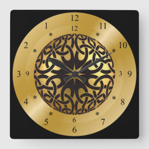 Time Maskin Clock~Golden Black Hål~Time Travel Fyrkantig Klocka