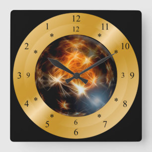 Time Maskin Clock ~ Magic Mystical Galaxy ~ * ~ Fyrkantig Klocka