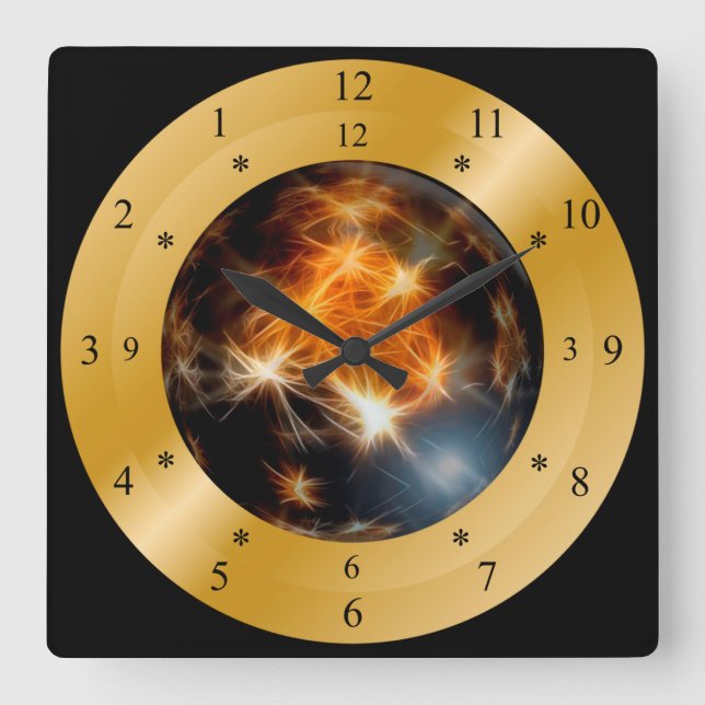 Time Maskin Clock ~ Magic Mystical Galaxy ~ * ~ Fyrkantig Klocka (Framsida)
