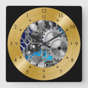 Time Maskin Clock ~Space/Time Continuum ~ Fyrkantig Klocka