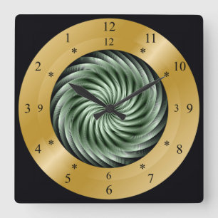 Time Maskin Clock ~ Time Warp Whirlpool ~ Fyrkantig Klocka