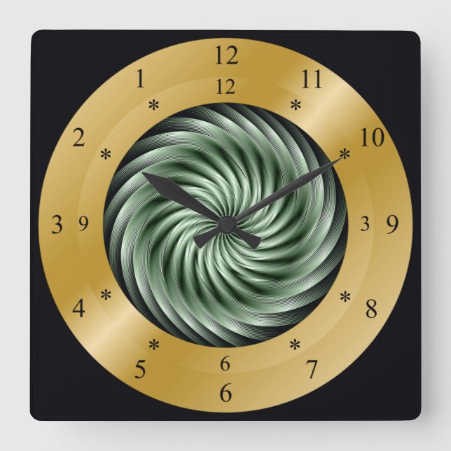 Time Maskin Clock ~ Time Warp Whirlpool ~ Fyrkantig Klocka (Framsida)