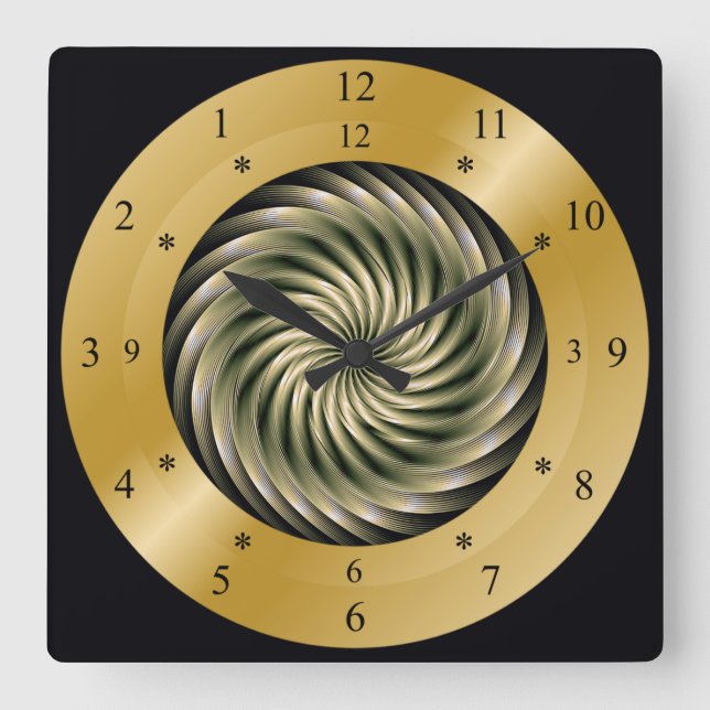 Time Maskin Clock ~ Time Warp Whirlpool ~ Fyrkantig Klocka (Framsida)
