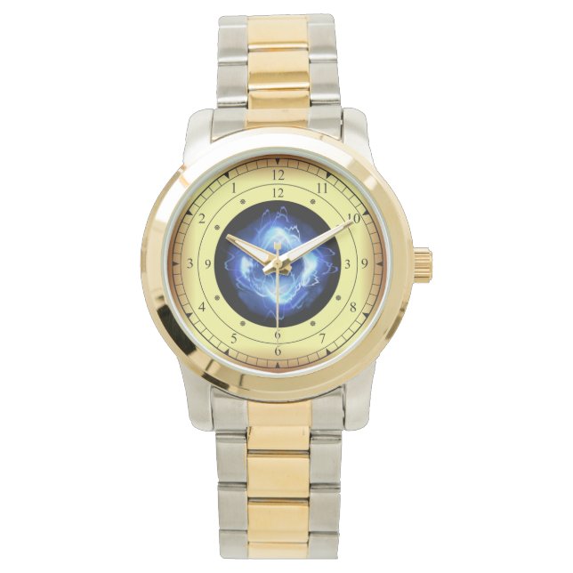 Time Maskin ~ Glowing Blue Wave Time Portal ~ Armbandsur (Framsida)