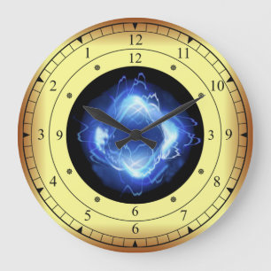 Time Maskin ~ Glowing Blue Wave Time Portal ~ Stor Klocka