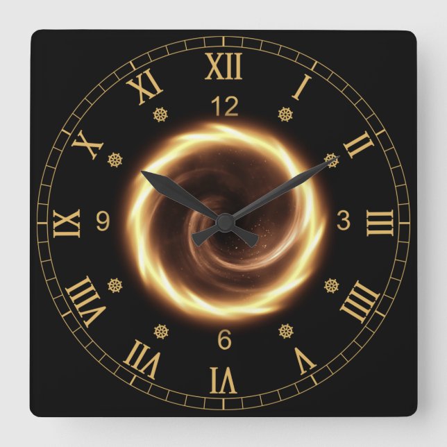 Time Maskin ~ Spiral Fire Vortex ~ Time Portal ~  Fyrkantig Klocka (Framsida)
