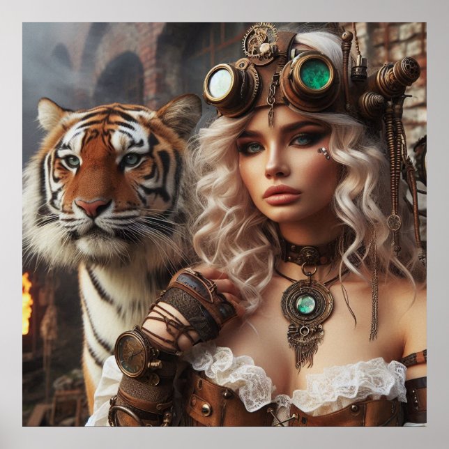 Time Maskin Young Girl och Tiger 80-2 Poster (Framsidan)
