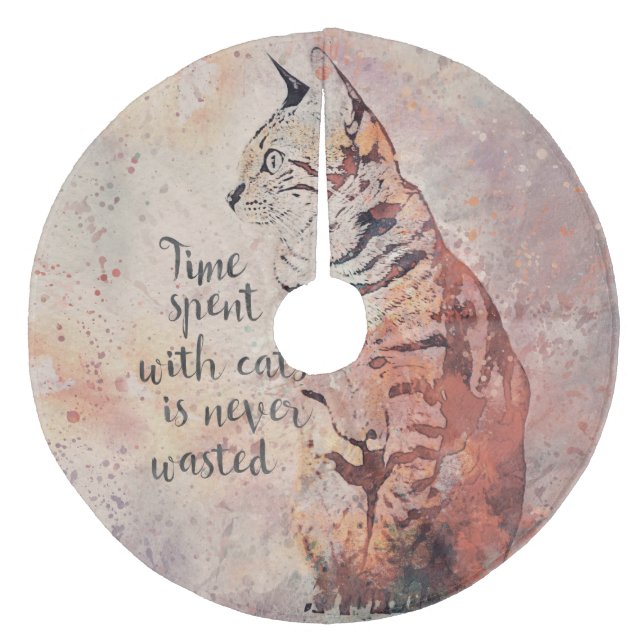 Time med katter julgransmatta fleece (Framsidan)