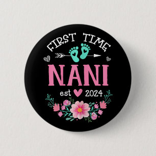 Time Nani Est 2024 Blommigt Gravid Meddelande W Knapp