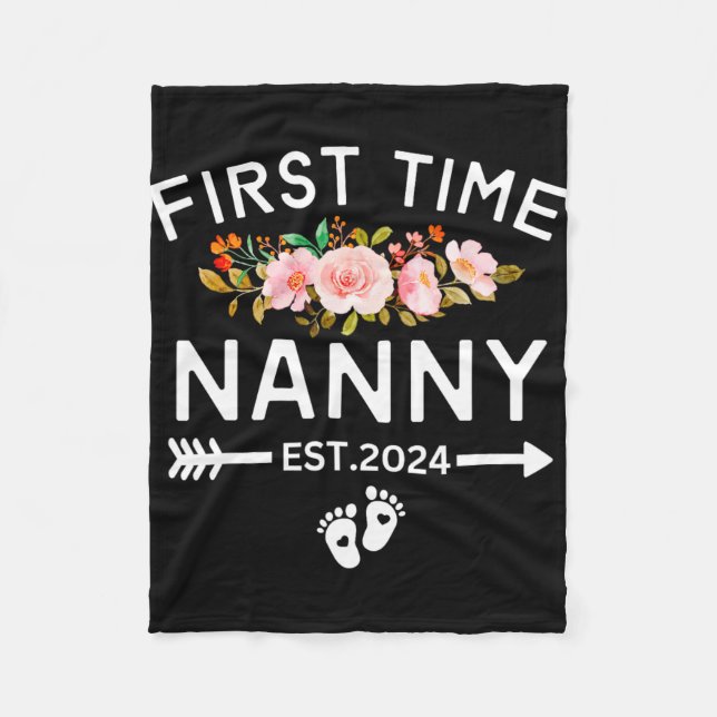 Time Nanny Est 2024 Befordrad Till Ny Ba  Fleecefilt (Framsidan)