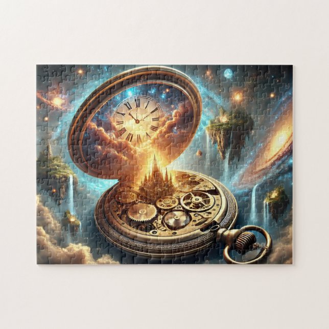 Time Portal Vintage Fickur Surreal Fantasi  Pussel (Horisontell)