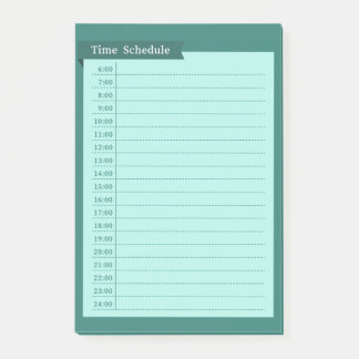 time schedule post-it block