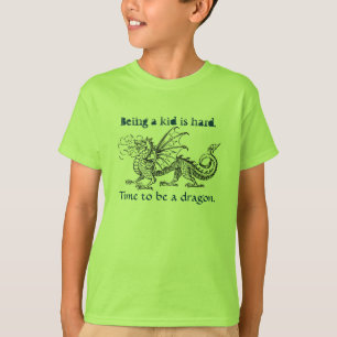 "Time som är en drake" flicka T-tröja Tee