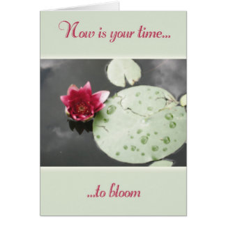 Time som blommar hälsningskort