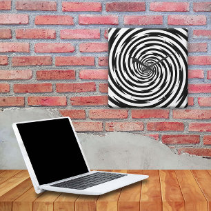 Time som böjer hypnosspiral fyrkantig klocka