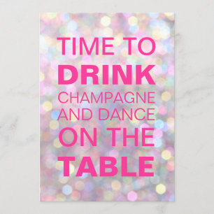 Time som dricker champagnefödelsedaginbjudan inbjudningar
