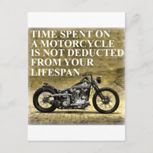 Time spenderade på en motorcykel vykort