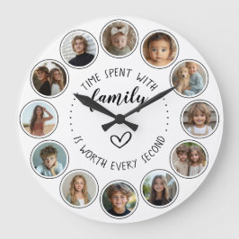 Time Spent With Family Quote 12 Photo Collage Stor Klocka